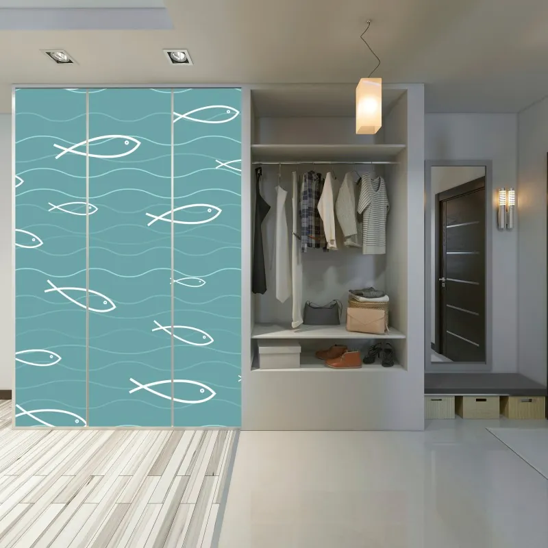 Naklejka na szafę bujny zielony wodospad w lesie – Wallissimo®