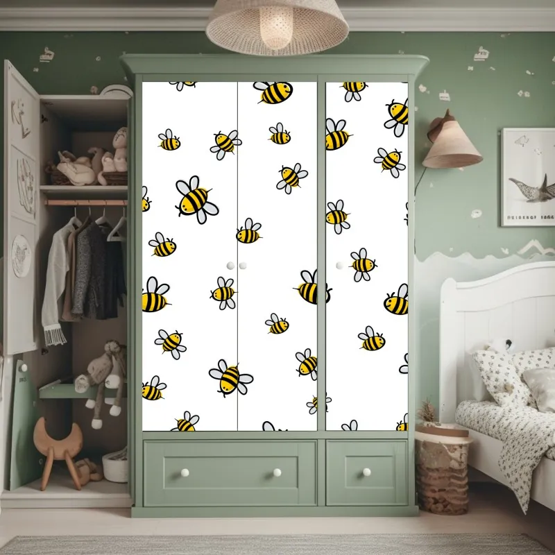 Naklejka na szafę surrealistyczna klasyczna twarz w duotonie – Wallissimo®