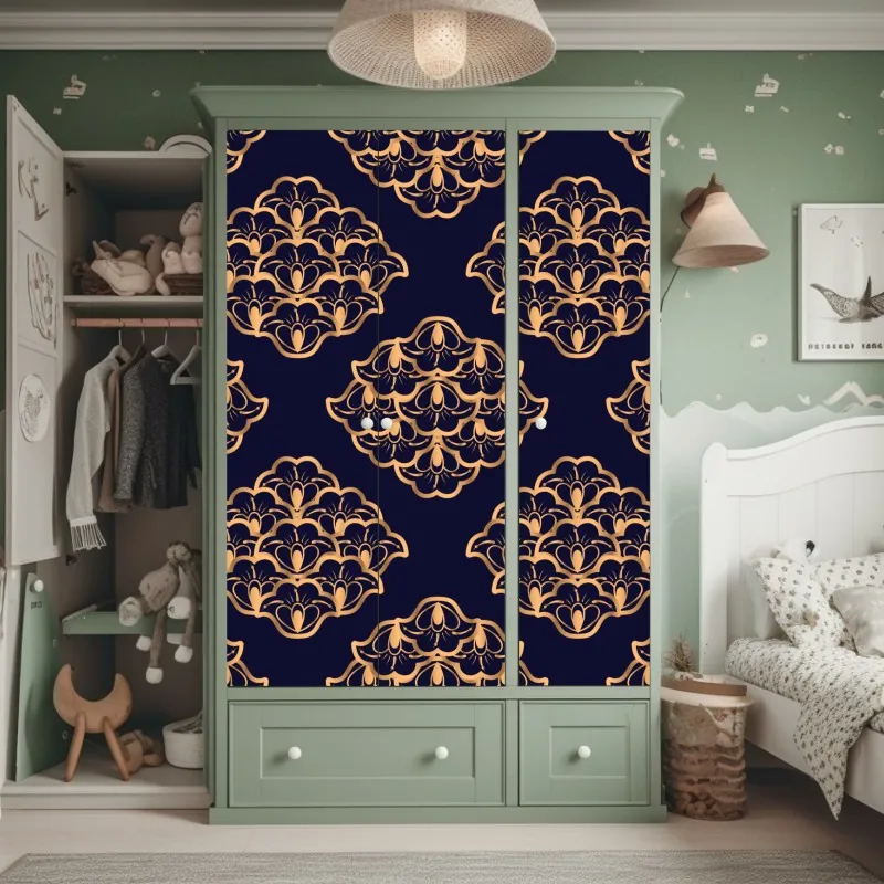 Naklejka na szafę ręcznie rysowany wzór róż – Wallissimo®