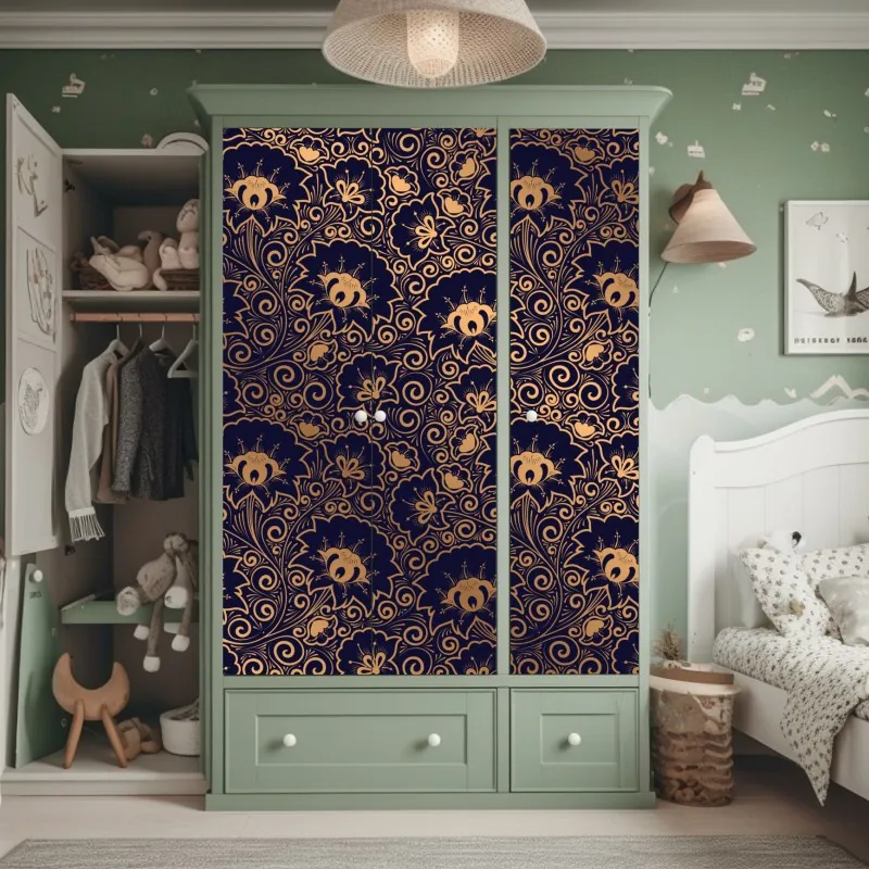 Naklejka na szafę słoneczna łąka o zmierzchu – Wallissimo®