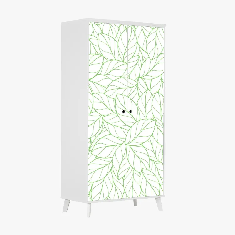 Naklejka na szafę tropikalny zachód słońca z palmami – Wallissimo®