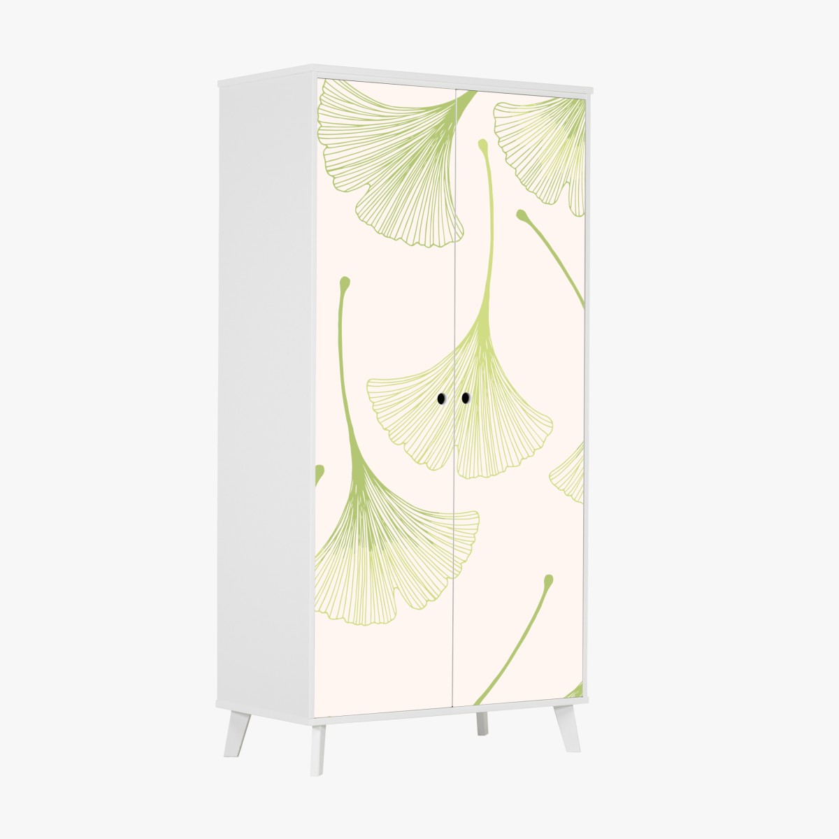Wardrobe sticker delicate ginkgo leaf pattern