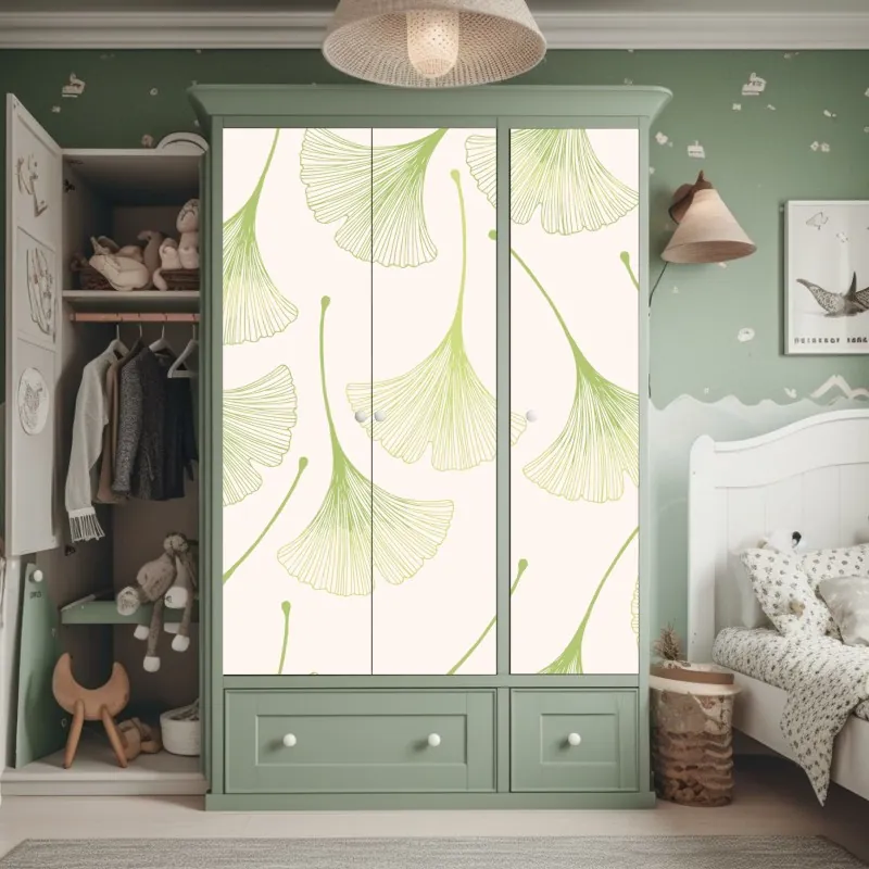 Naklejka na szafę różowy akwarelowy motyw botaniczny – Wallissimo®