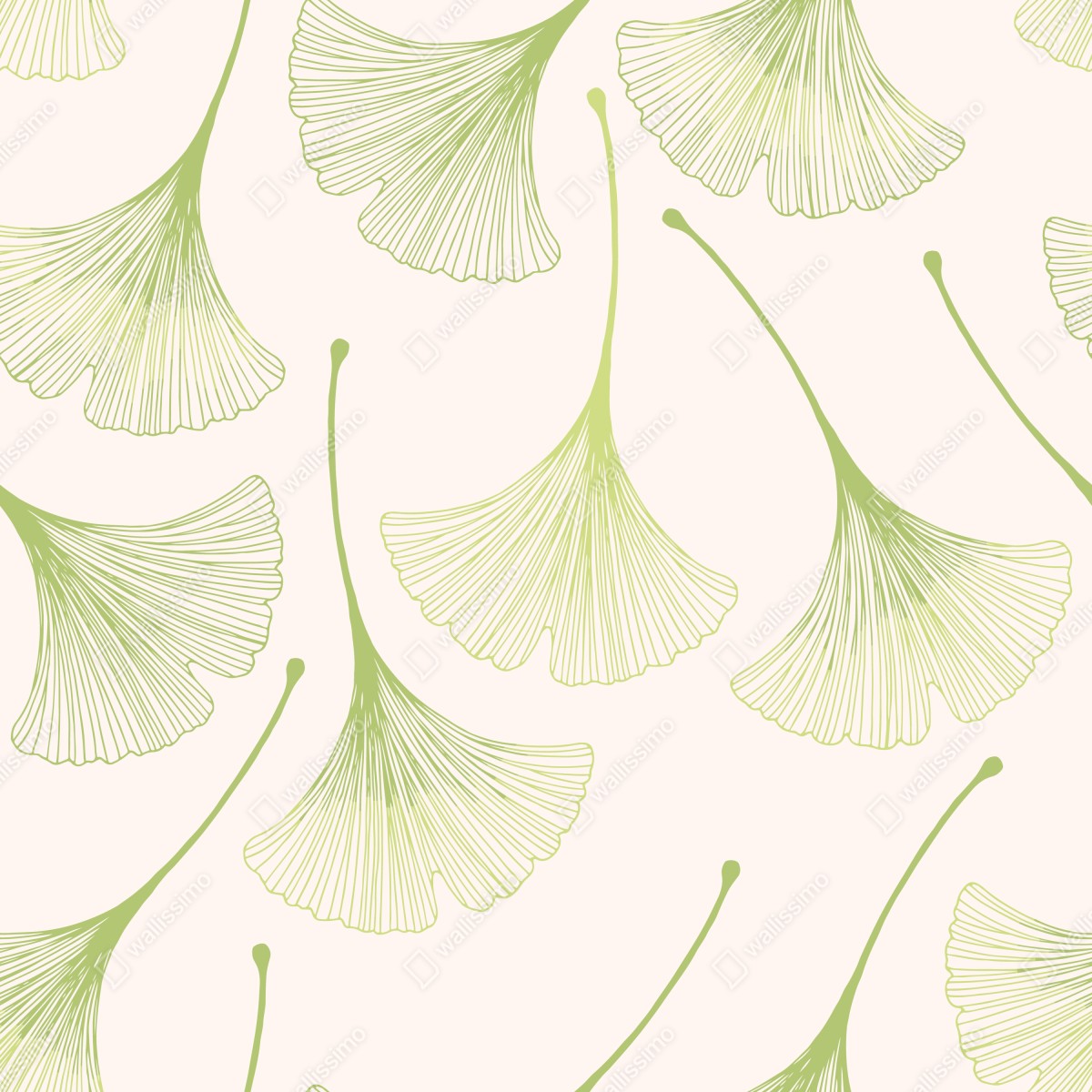 Naklejka na szafę delikatny wzór liści miłorzębu – Wallissimo® Naklejka na szafę delikatny wzór liści miłorzębu – Wallissimo®