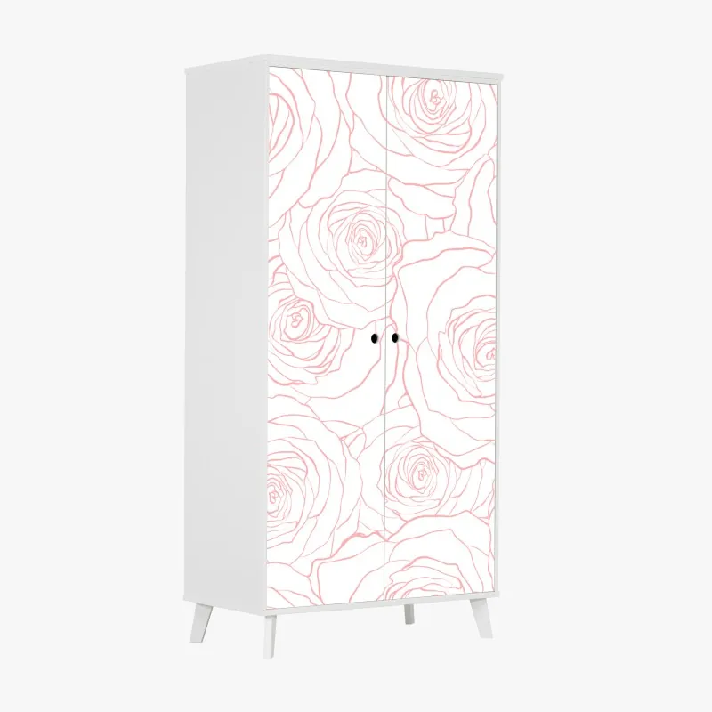 Naklejka na szafę vintage tropikalny wzór z liśćmi – Wallissimo®