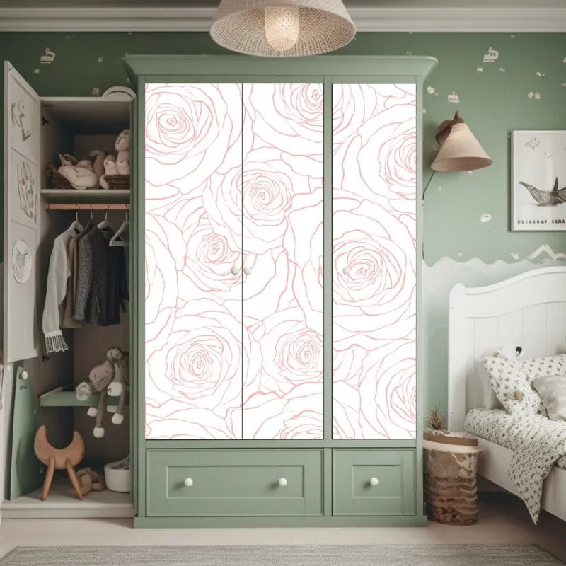 Naklejka na szafę vintage tropikalny wzór z liśćmi – Wallissimo®