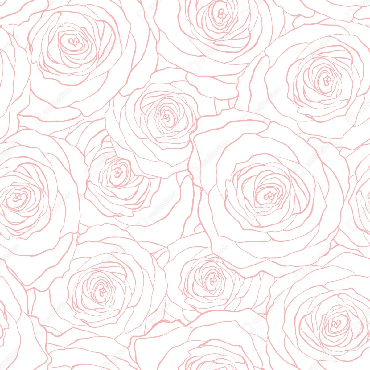 Naklejka na szafę delikatny wzór różowych róż – Wallissimo® Naklejka na szafę delikatny wzór różowych róż – Wallissimo®