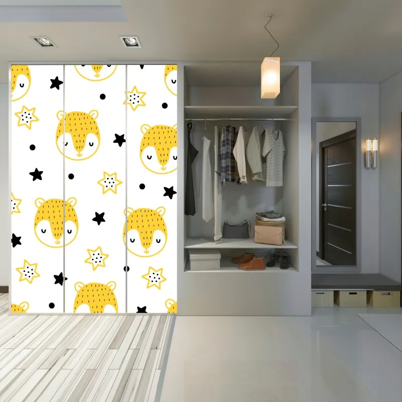 Naklejka na szafę mglisty las sosnowy – Wallissimo®