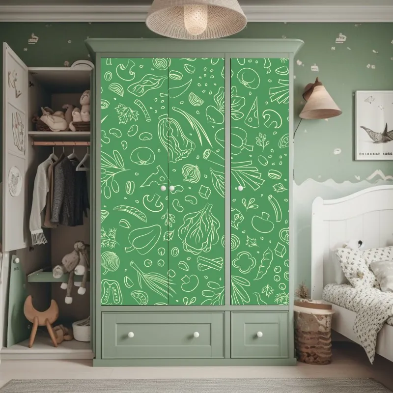 Naklejka na szafę złoty wzór art deco – Wallissimo®