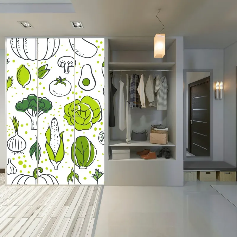 Naklejka na szafę delikatne białe storczyki na stonowanym tle – Wallissimo®