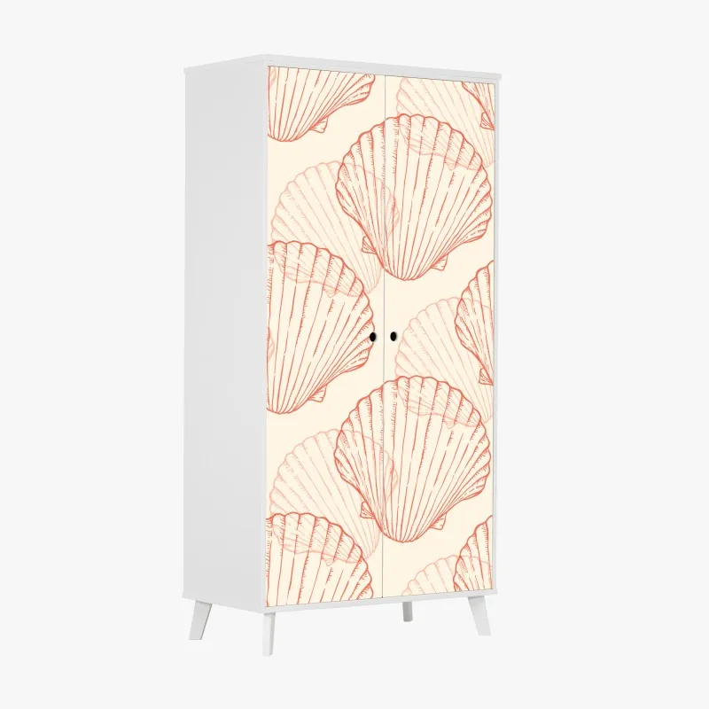 Naklejka na szafę vintage tropikalny wzór z liśćmi – Wallissimo®