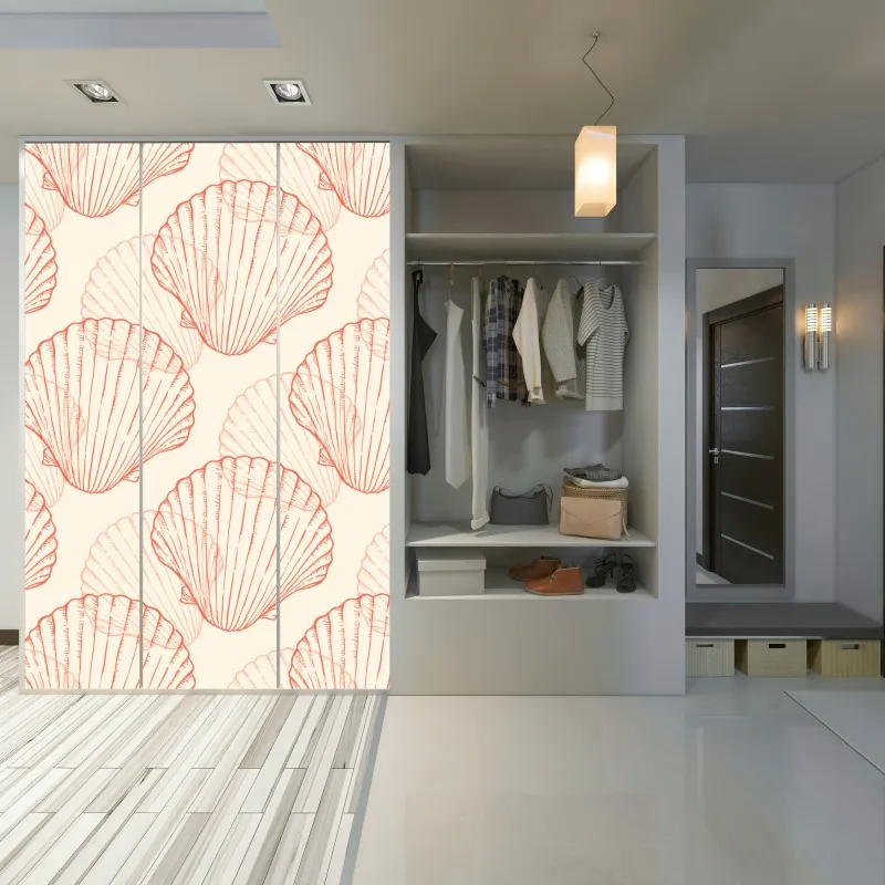 Naklejka na szafę vintage tropikalny wzór z liśćmi – Wallissimo®