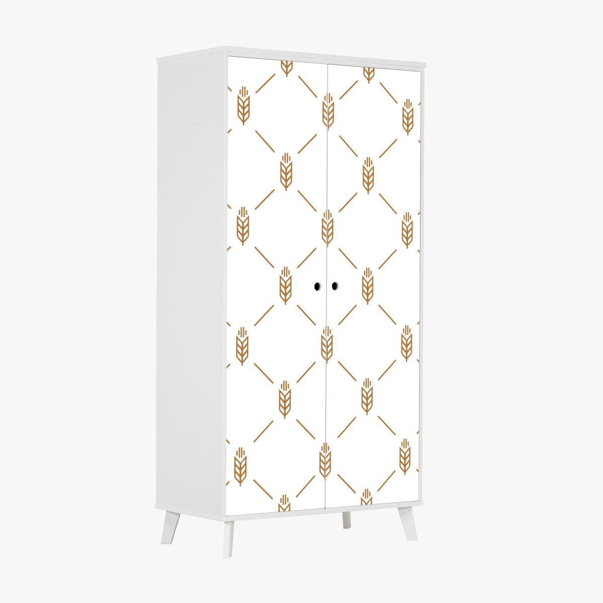 Wardrobe sticker gold geometric wheat pattern