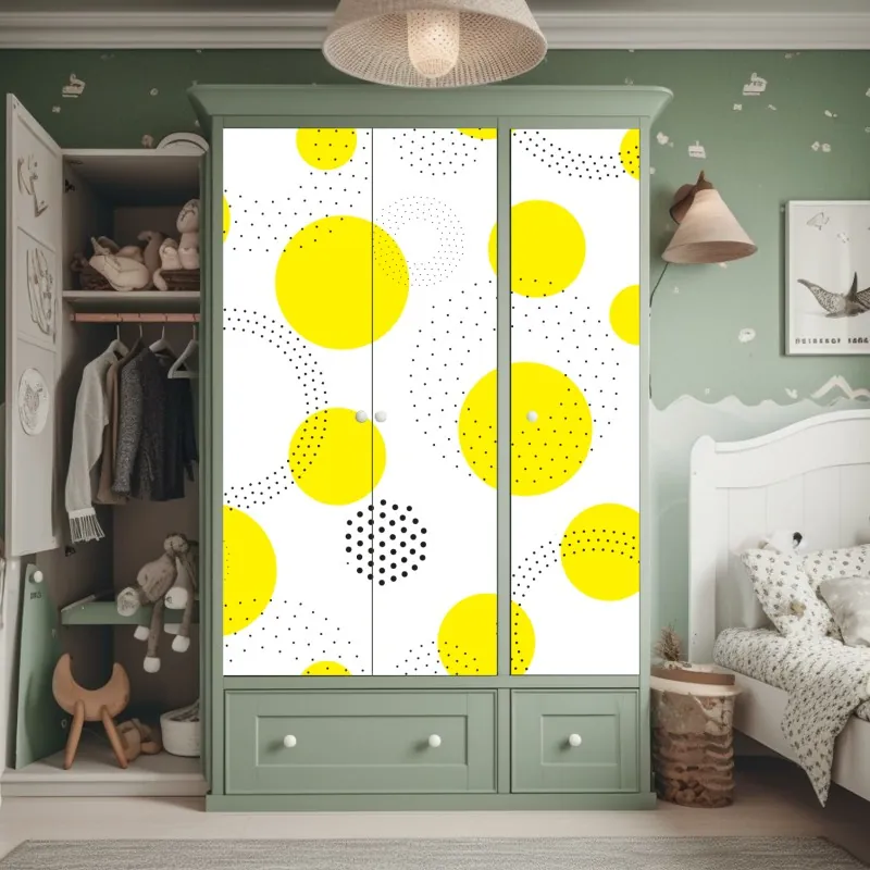 Naklejka na szafę różowy akwarelowy motyw botaniczny – Wallissimo®