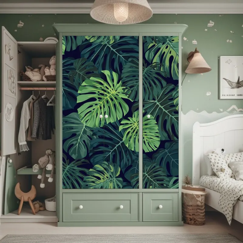 Naklejka na szafę mgła nad alpejskim jeziorem – Wallissimo®