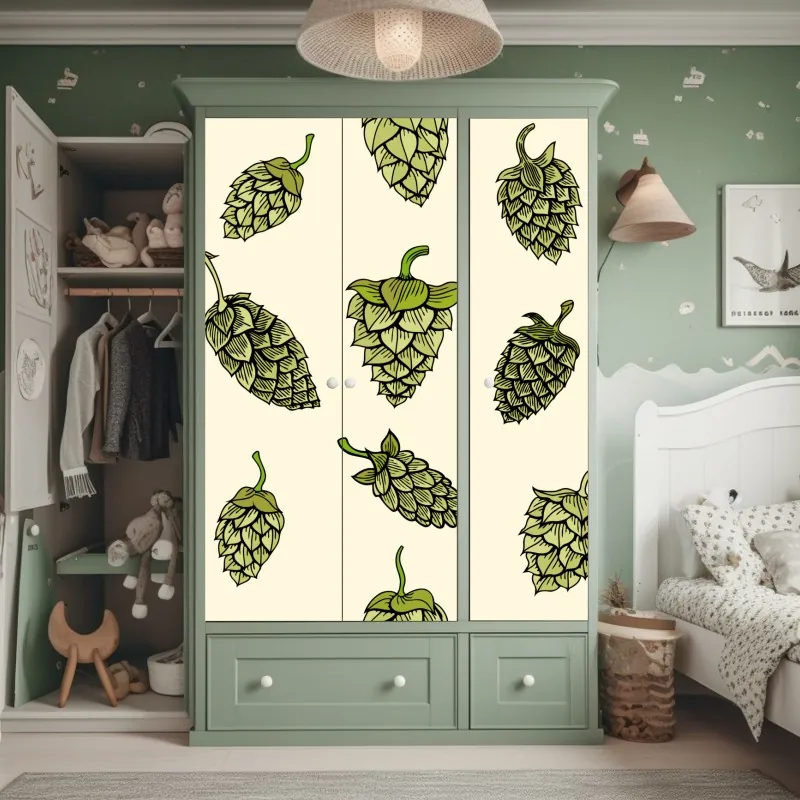 Naklejka na szafę jesienna leśna ścieżka ze złotym światłem – Wallissimo®