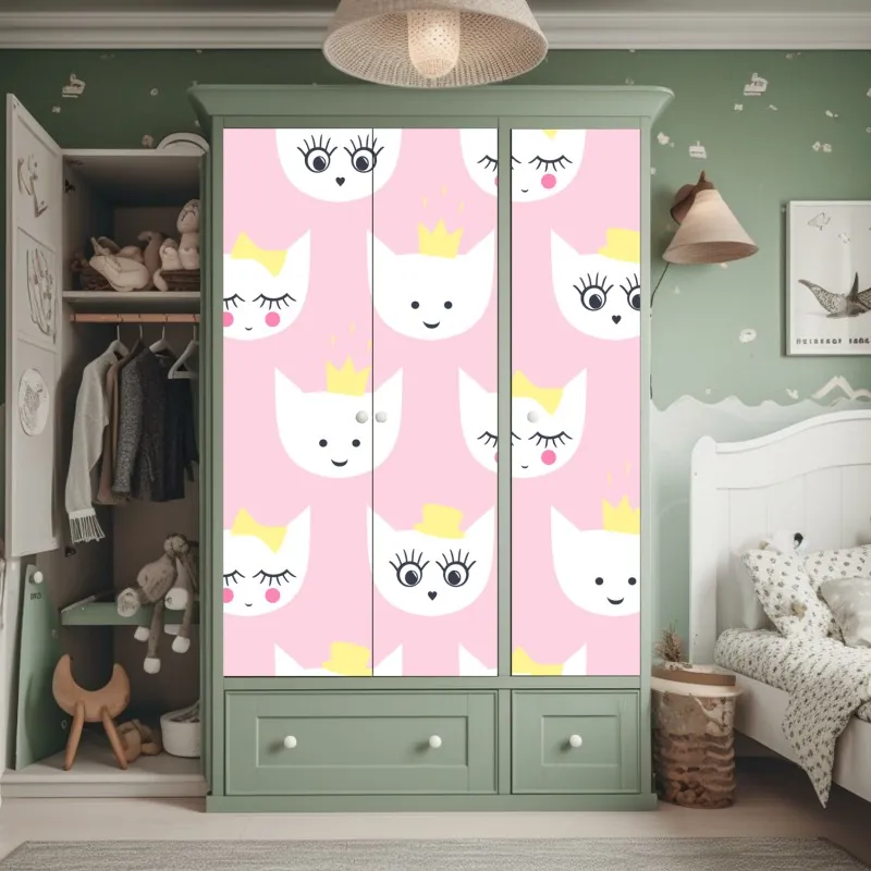 Naklejka na szafę jasny bukiet słoneczników na żółtym tle – Wallissimo®