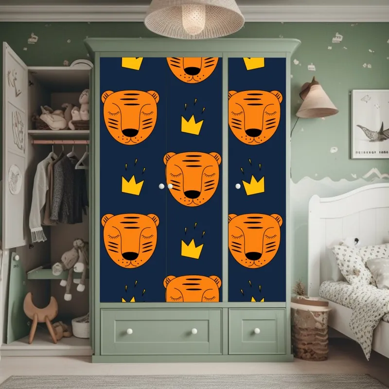 Naklejka na szafę tropikalny wzór z liśćmi monstery – Wallissimo®