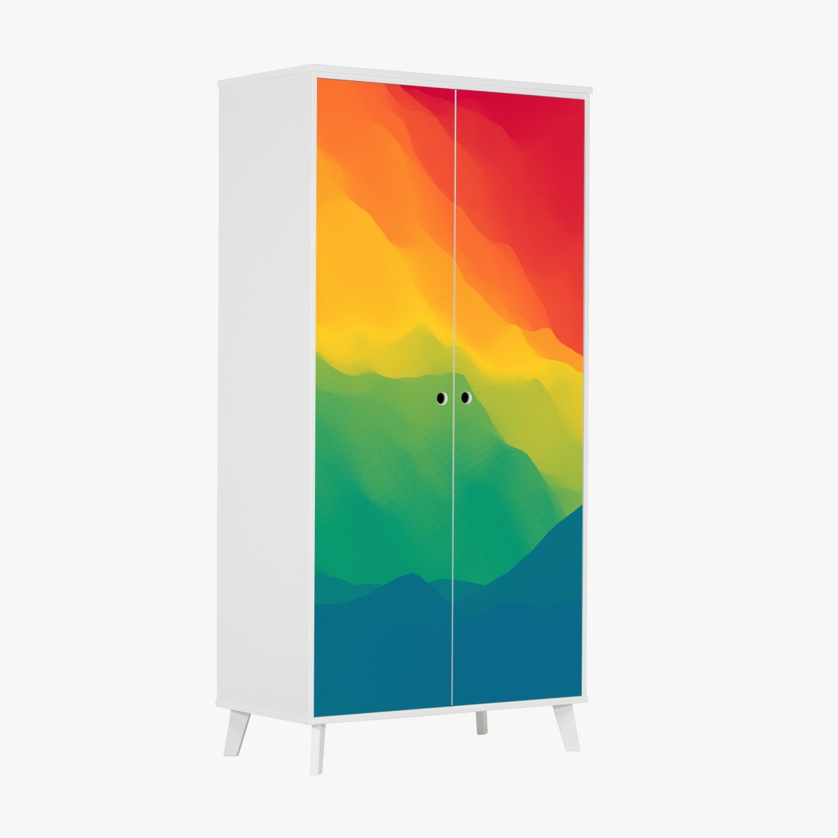Wardrobe sticker vibrant layered mountain gradient