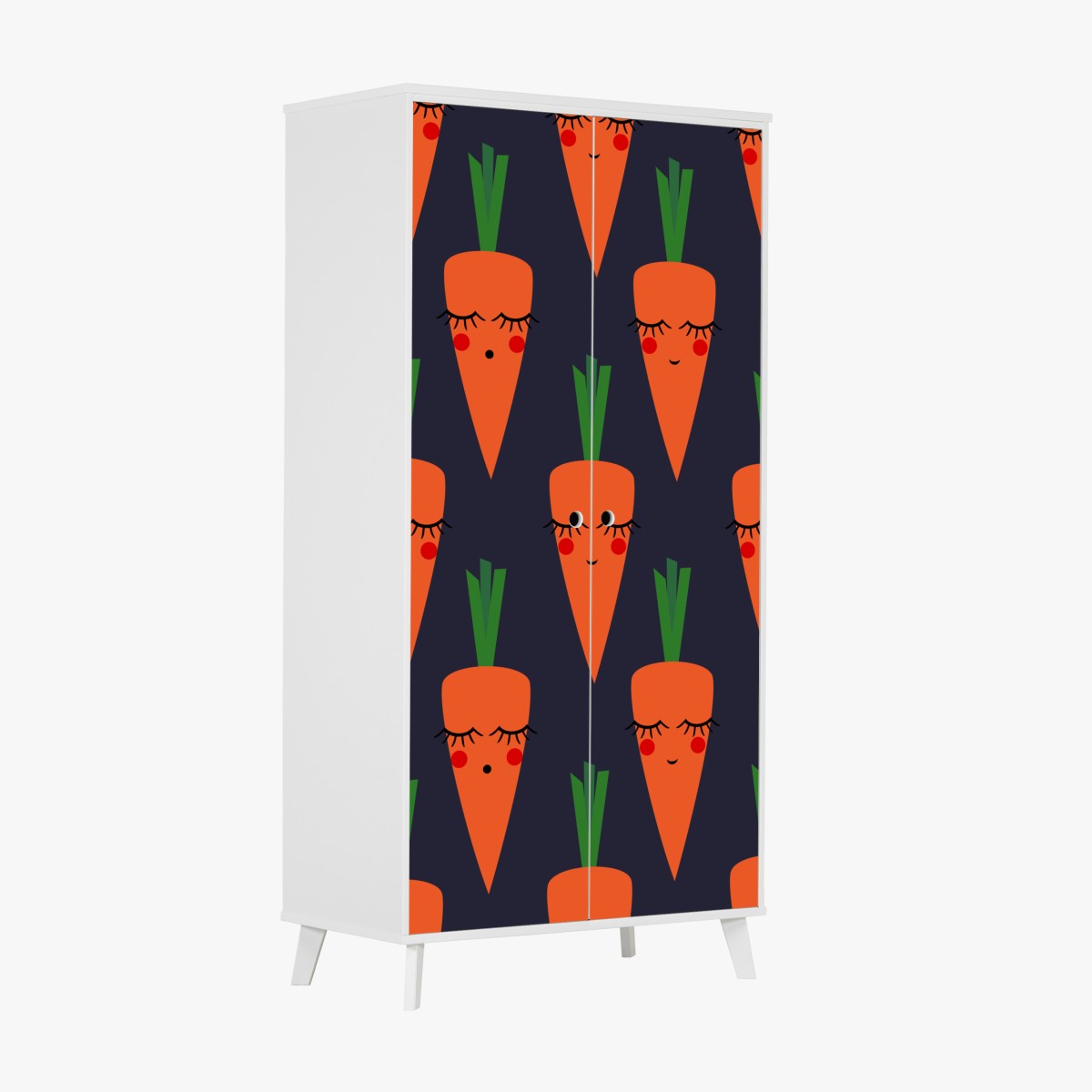 Wardrobe sticker cute carrot pattern for kids
