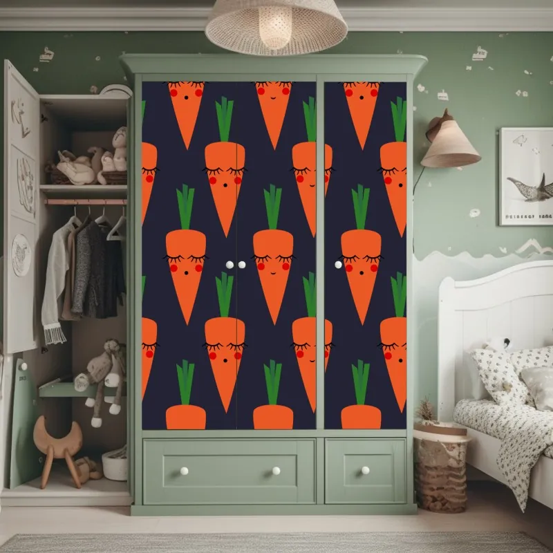 Naklejka na szafę czarno-biały wzór ze spiralami – Wallissimo®