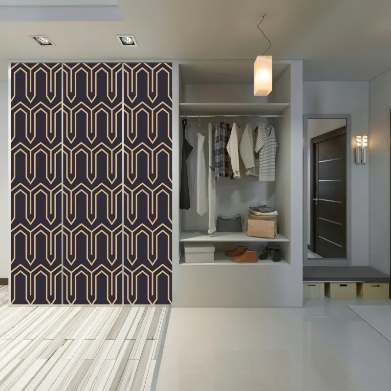 Naklejka na szafę miętowy kwiatowy wzór w stylu vintage – Wallissimo®