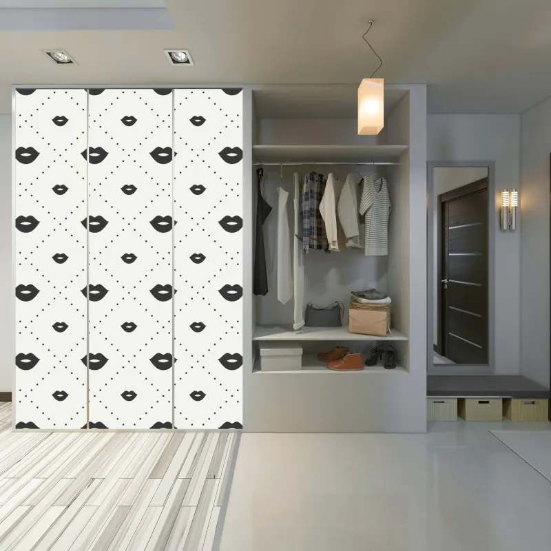 Naklejka na szafę jasny bukiet słoneczników na żółtym tle – Wallissimo®