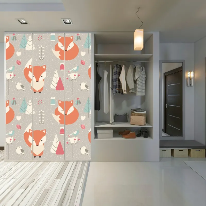 Naklejka na szafę złote pole pod szerokim błękitnym niebem – Wallissimo®