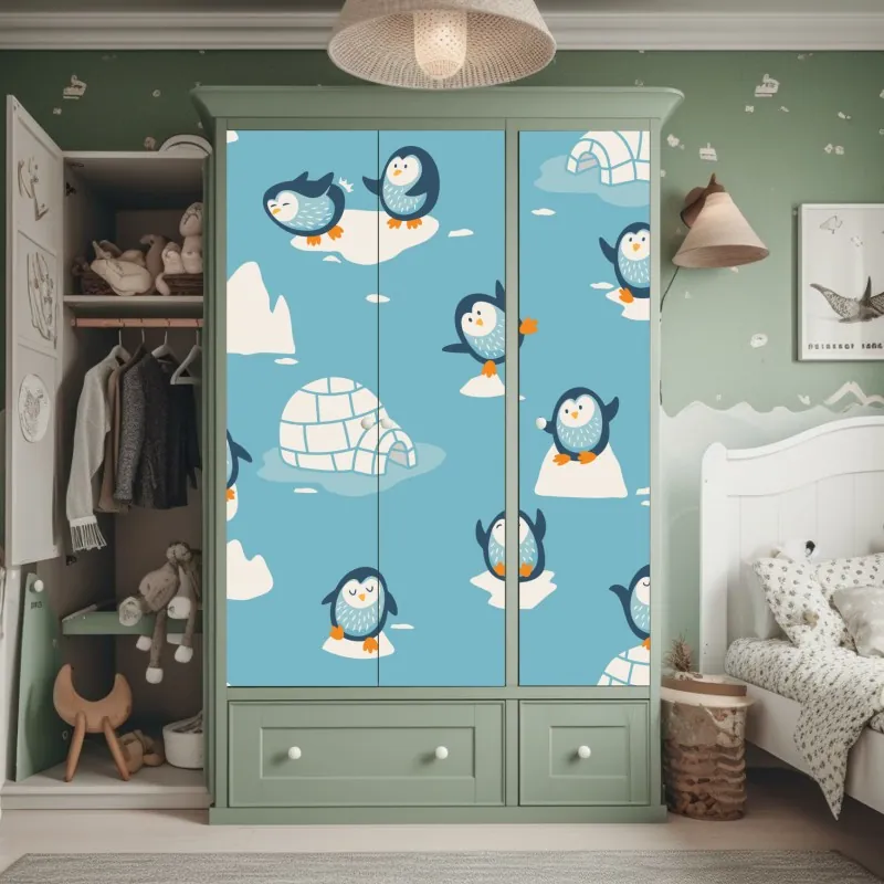 Naklejka na szafę leśny strumień porośnięty mchem – Wallissimo®