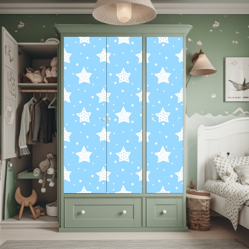 Naklejka na szafę czarno-biały wzór ze spiralami – Wallissimo®