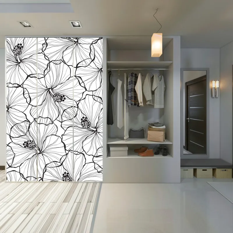 Naklejka na szafę wzór tropikalnych liści – Wallissimo®