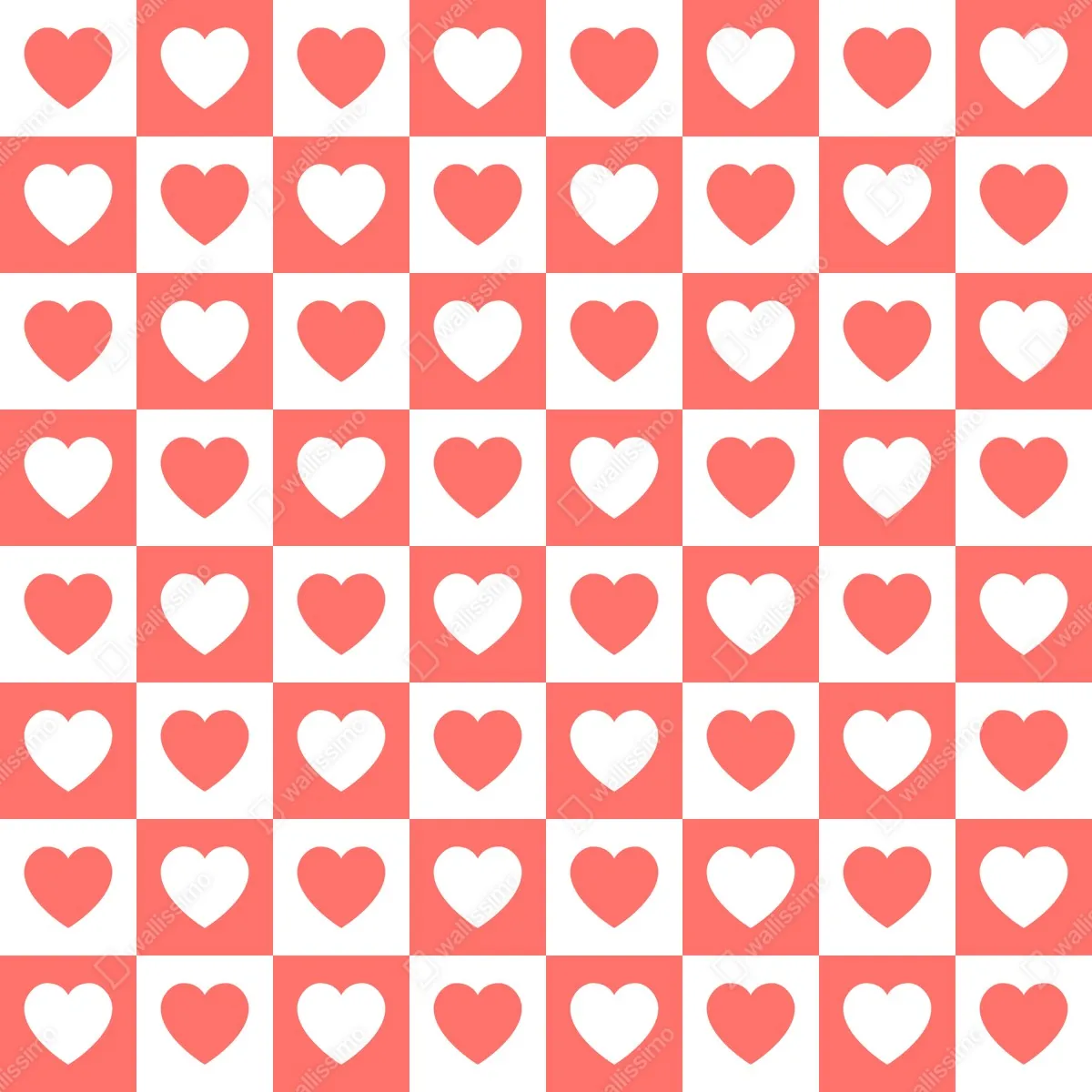 Naklejka na szafę różowy wzór serc w szachownicy – Wallissimo® Naklejka na szafę różowy wzór serc w szachownicy – Wallissimo®