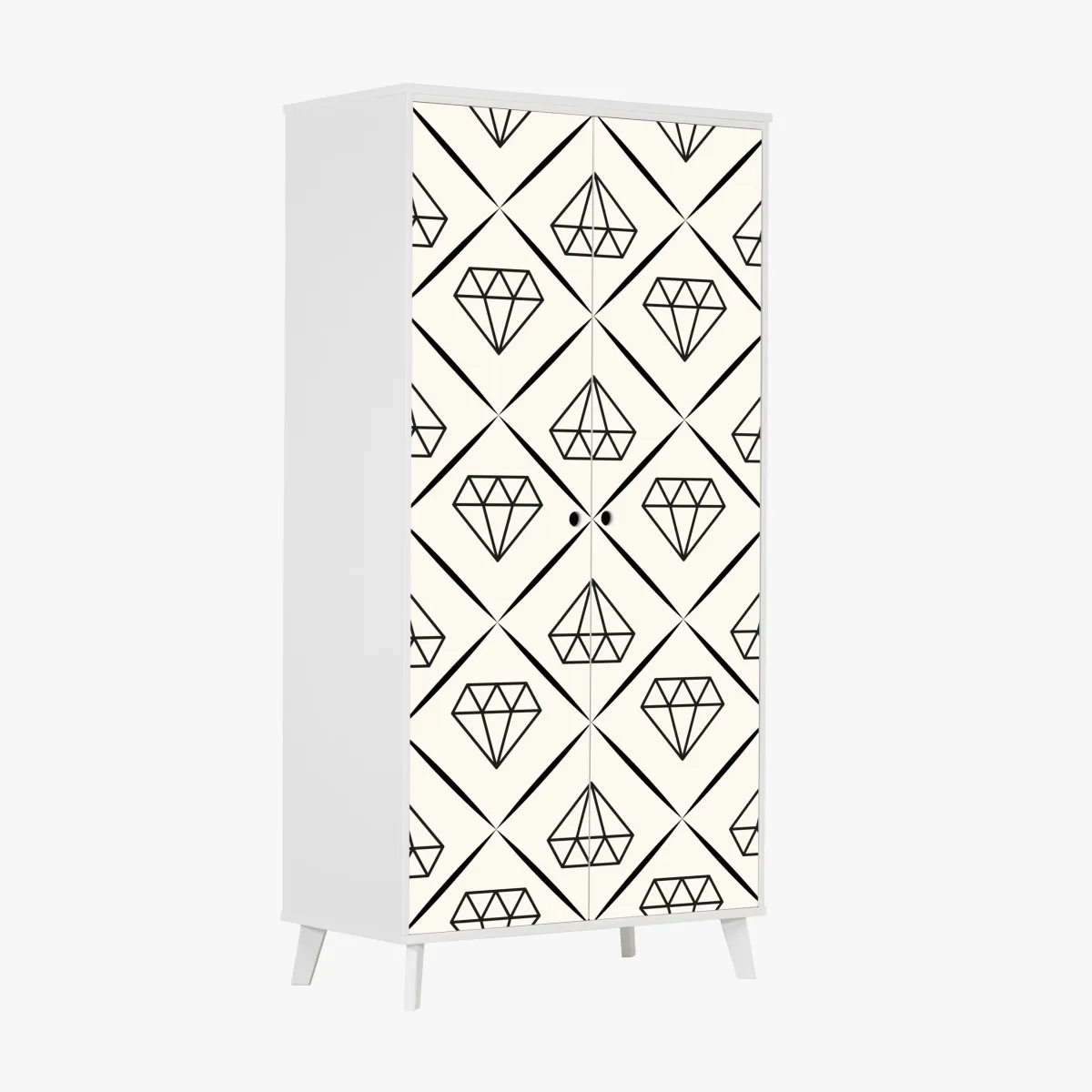 Naklejka na szafę geometryczny wzór z diamentami – Wallissimo® Naklejka na szafę geometryczny wzór z diamentami – Wallissimo®