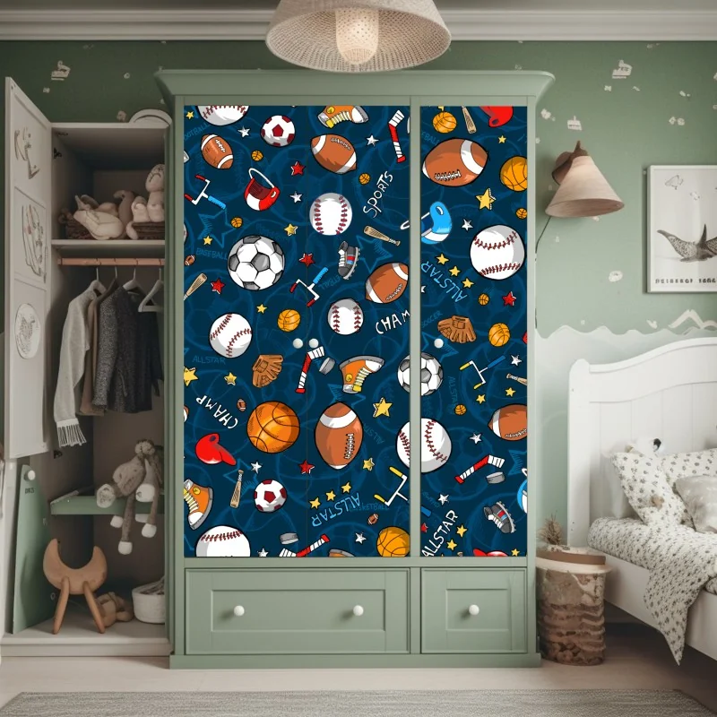 Naklejka na szafę tropikalny wzór hibiskusa i plumerii – Wallissimo®