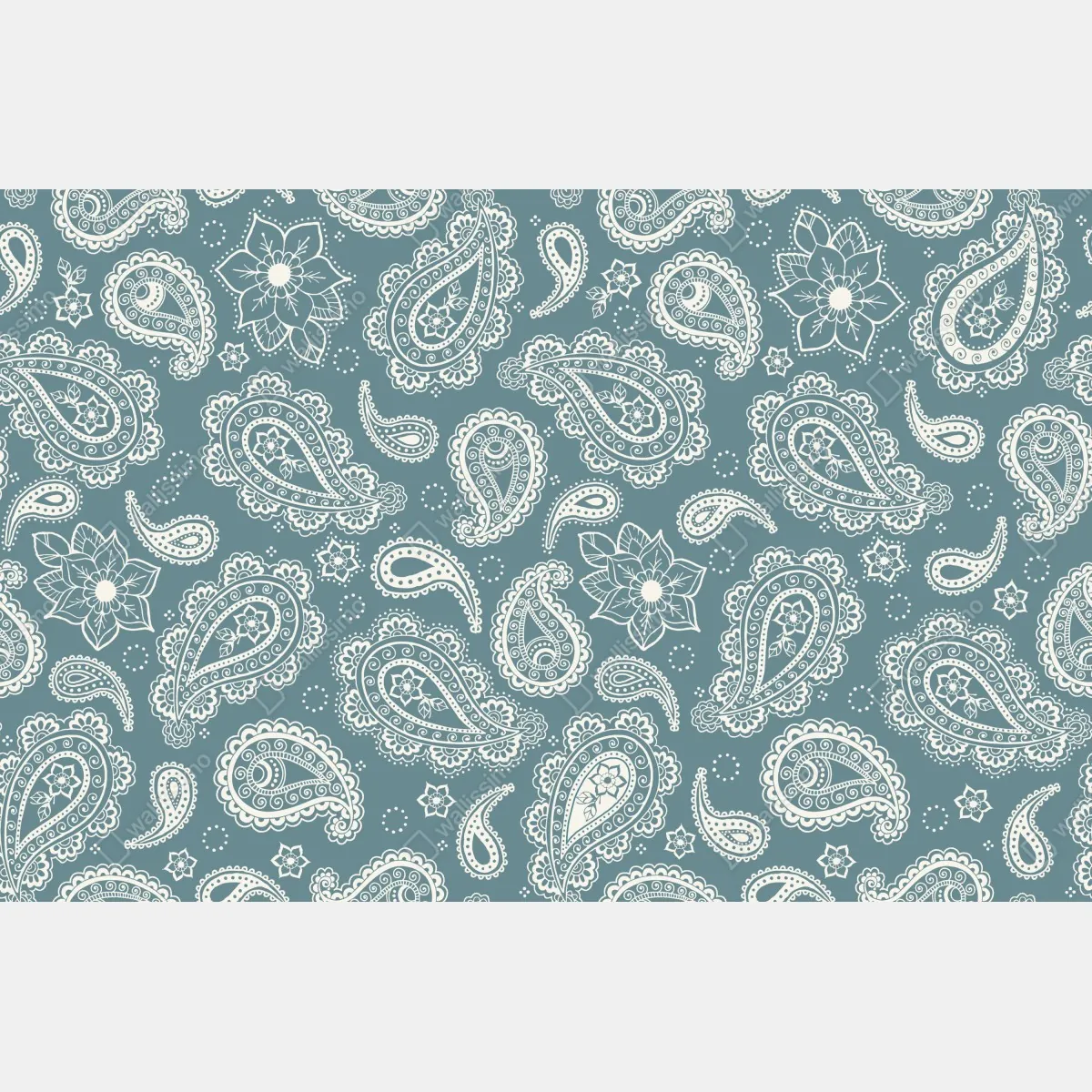 Naklejka na szafę morski wzór paisley z kwiatowymi motywami – Wallissimo® Naklejka na szafę morski wzór paisley z kwiatowymi motywami – Wallissimo®