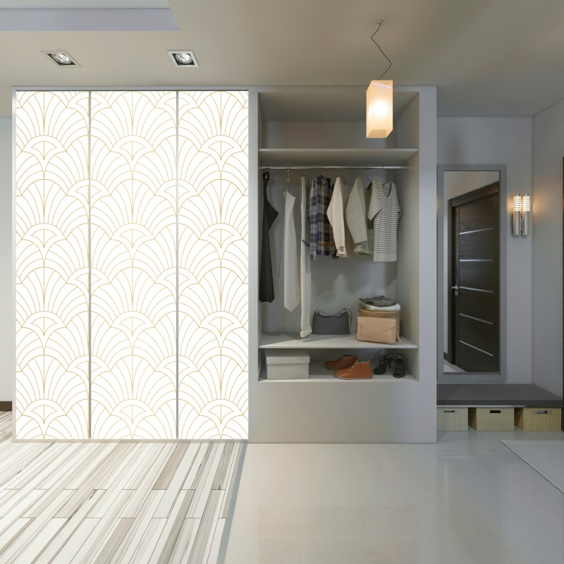 Naklejka na szafę złoty wzór art deco – Wallissimo® Naklejka na szafę złoty wzór art deco – Wallissimo®