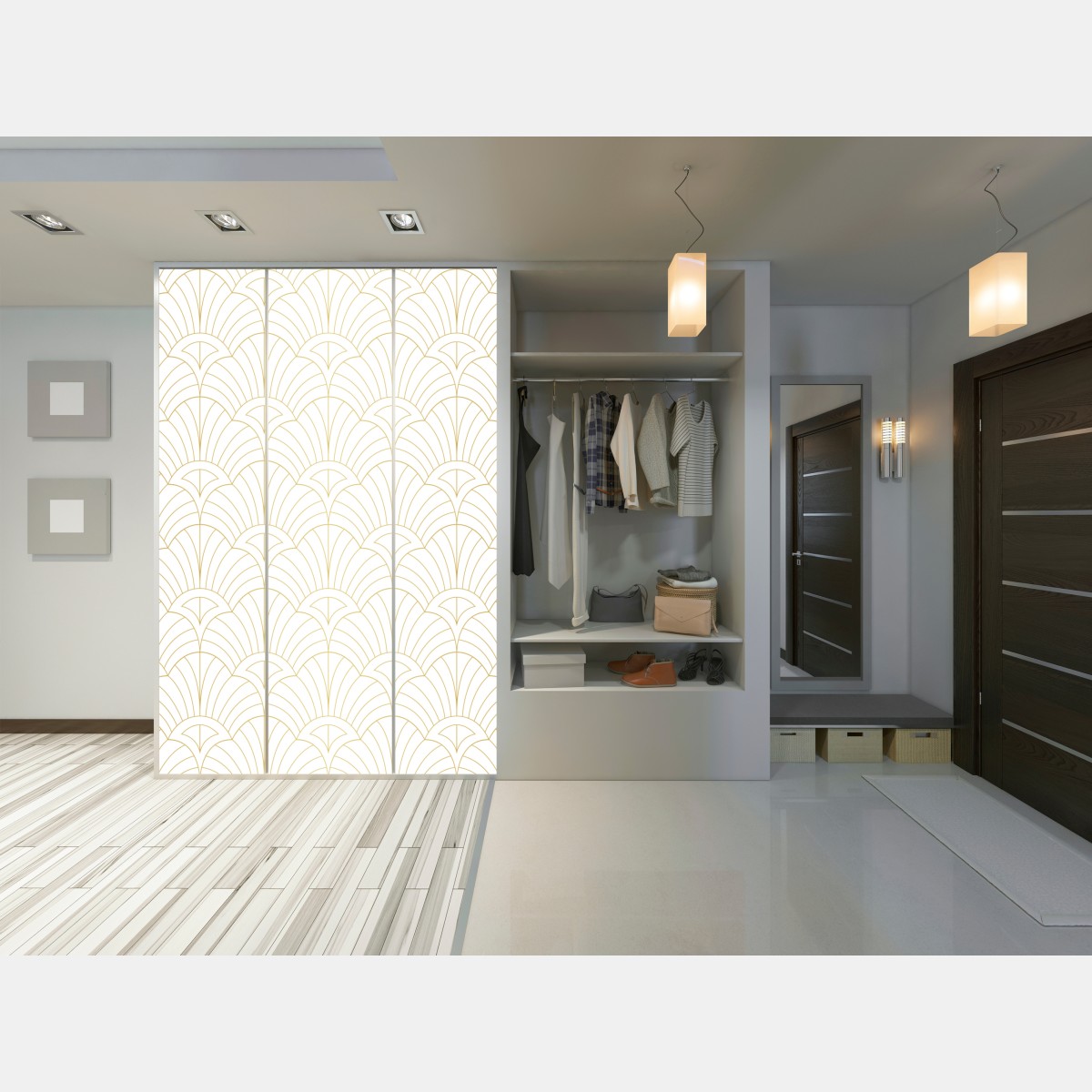 Naklejka na szafę złoty wzór art deco – Wallissimo® Naklejka na szafę złoty wzór art deco – Wallissimo®