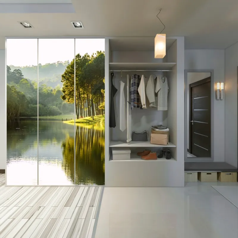 Naklejka na szafę żywa czerwona róża - zbliżenie – Wallissimo®