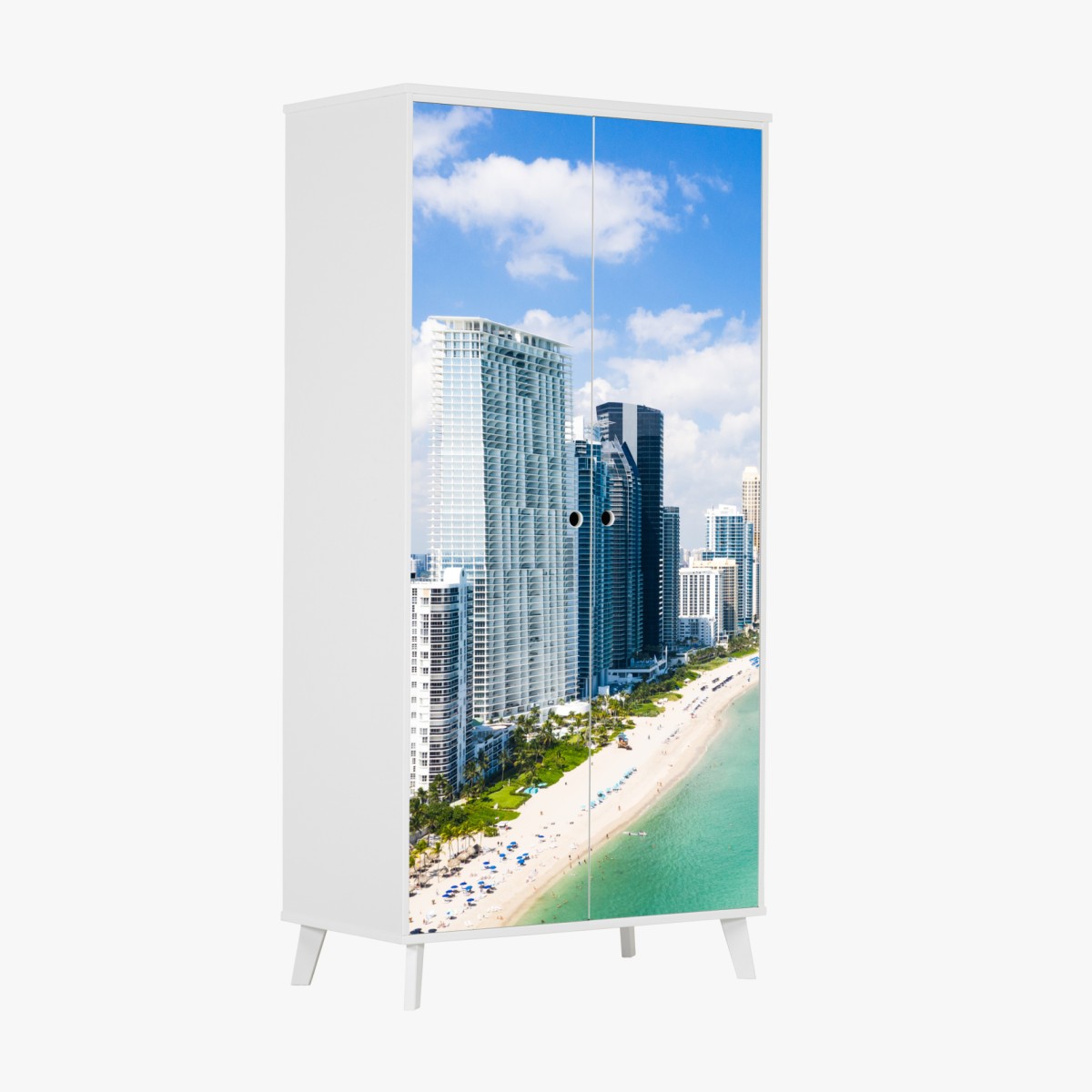 Wardrobe sticker turquoise beachfront skyline