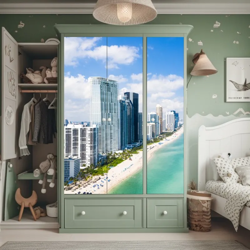 Naklejka na szafę złota jesienna łąka – Wallissimo®