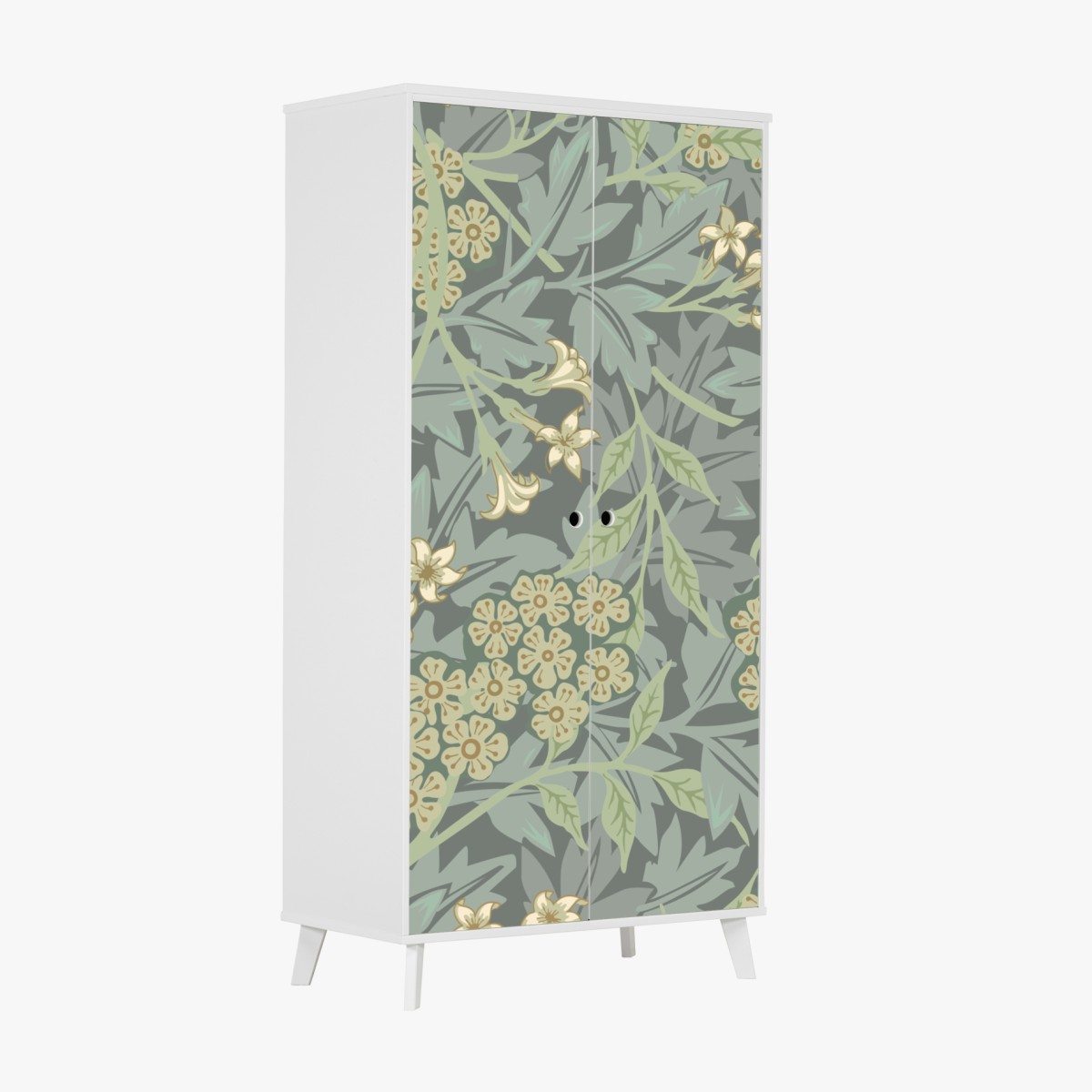 Wardrobe sticker vintage botanical floral pattern