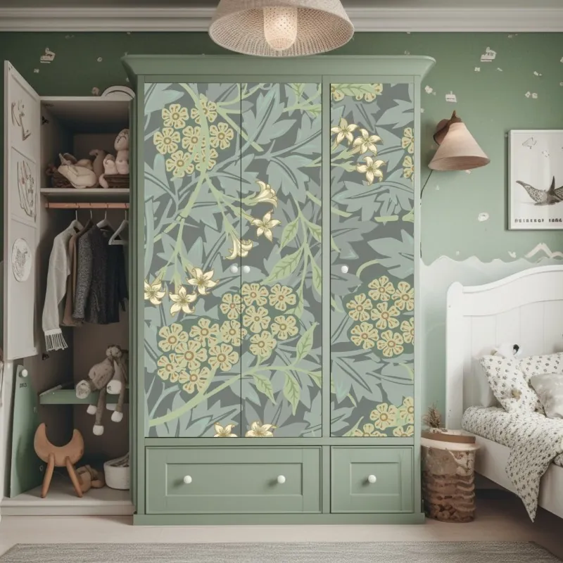 Naklejka na szafę żywy zachód słońca z palmami – Wallissimo®