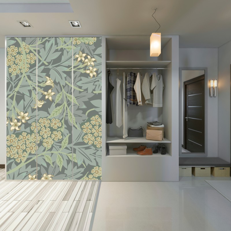 Naklejka na szafę vintage botaniczny wzór kwiatowy – Wallissimo® Naklejka na szafę vintage botaniczny wzór kwiatowy – Wallissimo®