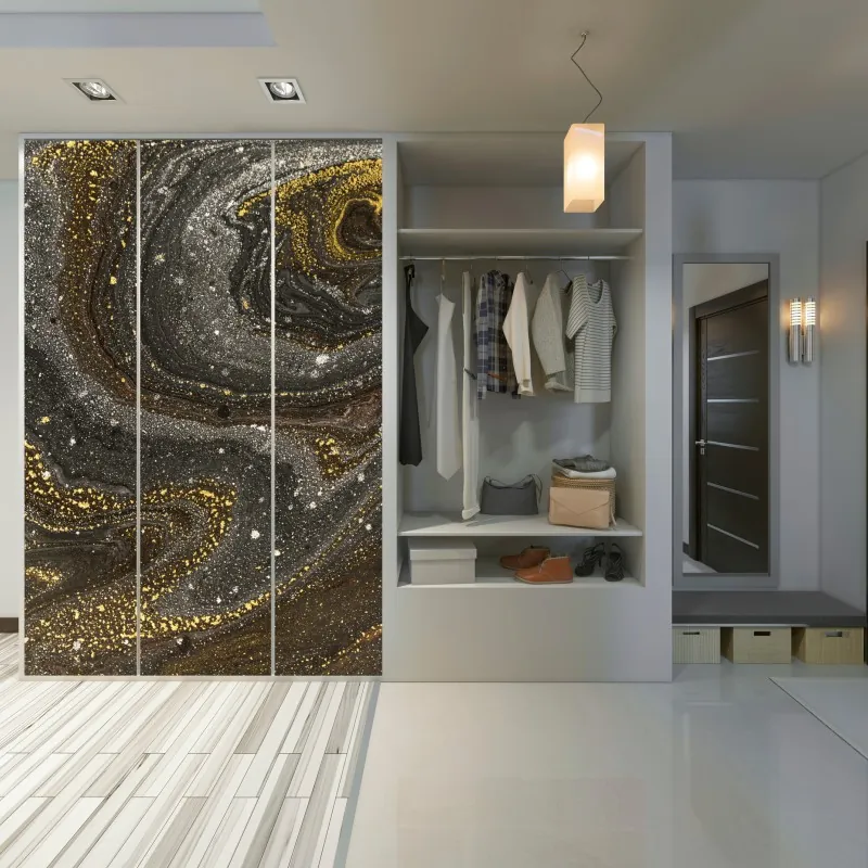 Naklejka na szafę słoneczna łąka o zmierzchu – Wallissimo®