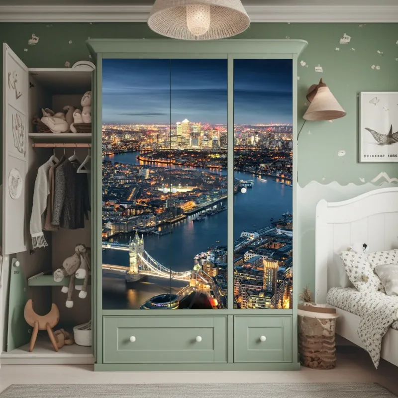 Naklejka na szafę surrealistyczna klasyczna twarz w duotonie – Wallissimo®