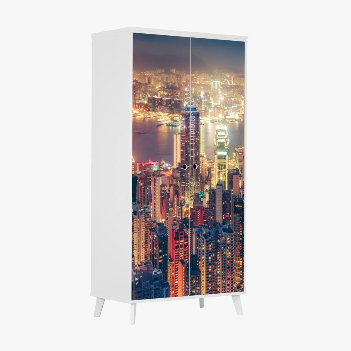 Naklejka na szafę Hongkong nocny widok ze szczytu Victoria Peak – Wallissimo® Naklejka na szafę Hongkong nocny widok ze szczytu Victoria Peak – Wallissimo®