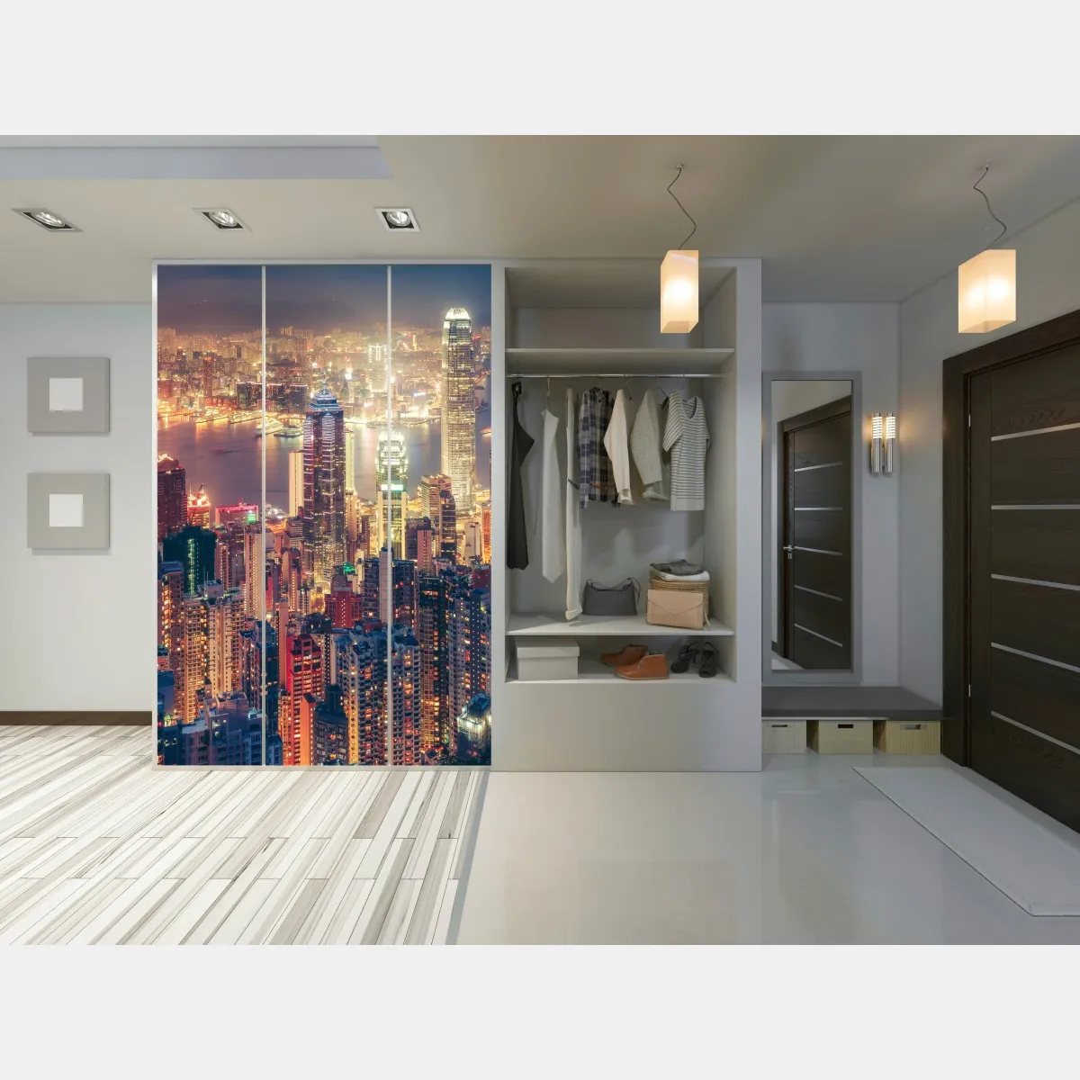 Naklejka na szafę Hongkong nocny widok ze szczytu Victoria Peak – Wallissimo® Naklejka na szafę Hongkong nocny widok ze szczytu Victoria Peak – Wallissimo®