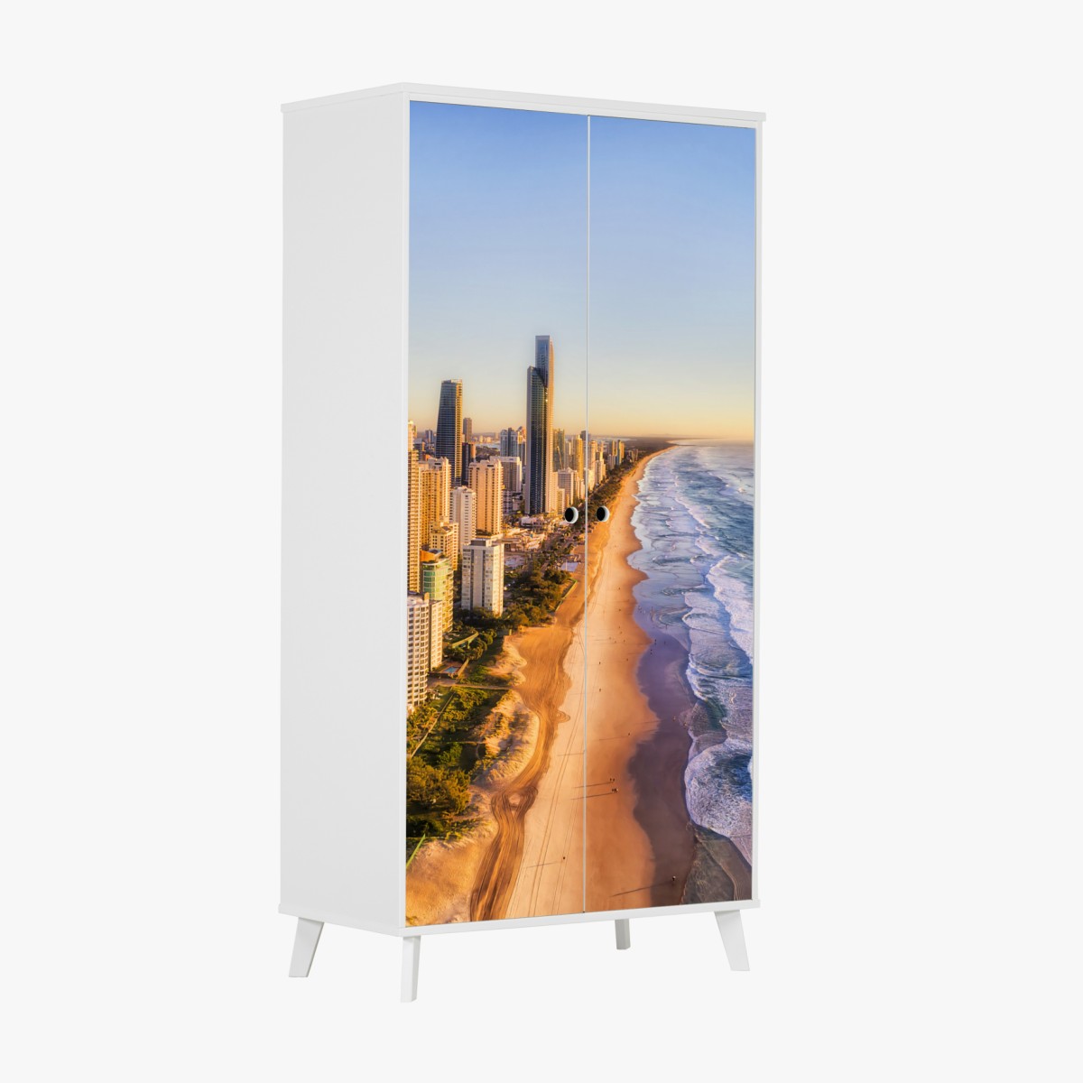 Wardrobe sticker sunrise over Surfers Paradise skyline