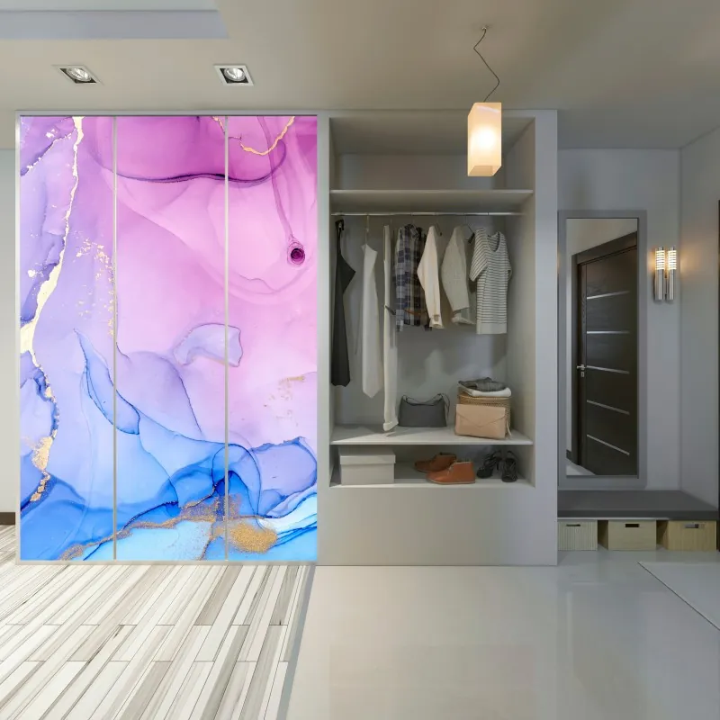 Naklejka na szafę promienny słonecznik na retro niebie – Wallissimo®