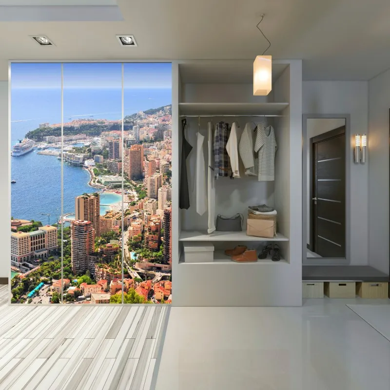 Naklejka na szafę spokojne jezioro z górskim odbiciem – Wallissimo®